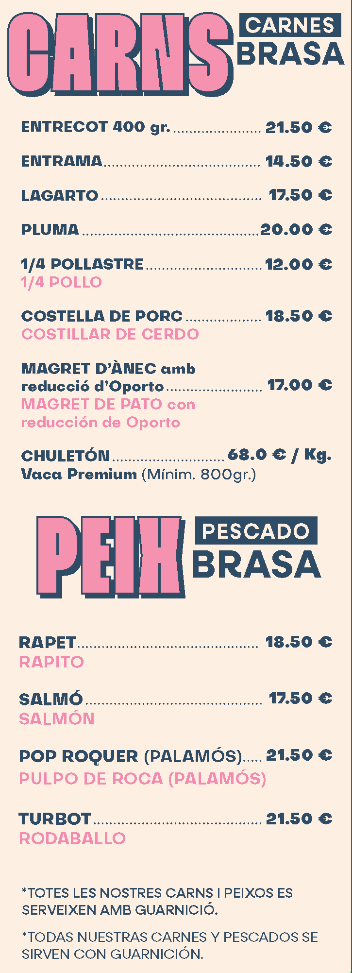 El Golfo - Carta - Carn i Peix